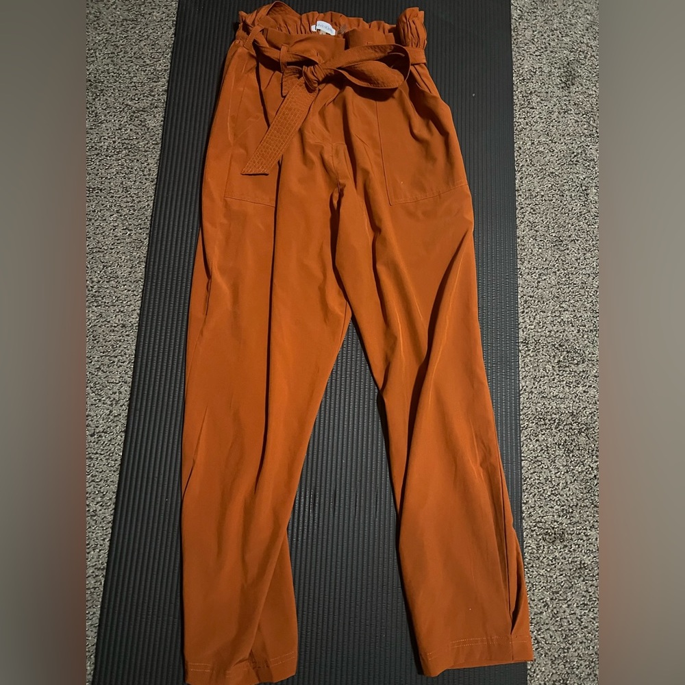 Calvin Klein Burnt Orange comfort silkyish pants Fun and stylish! Love them!
